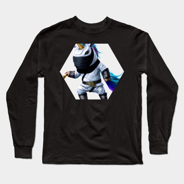 Ninja Unicorn Long Sleeve T-Shirt by Shadowbyte91